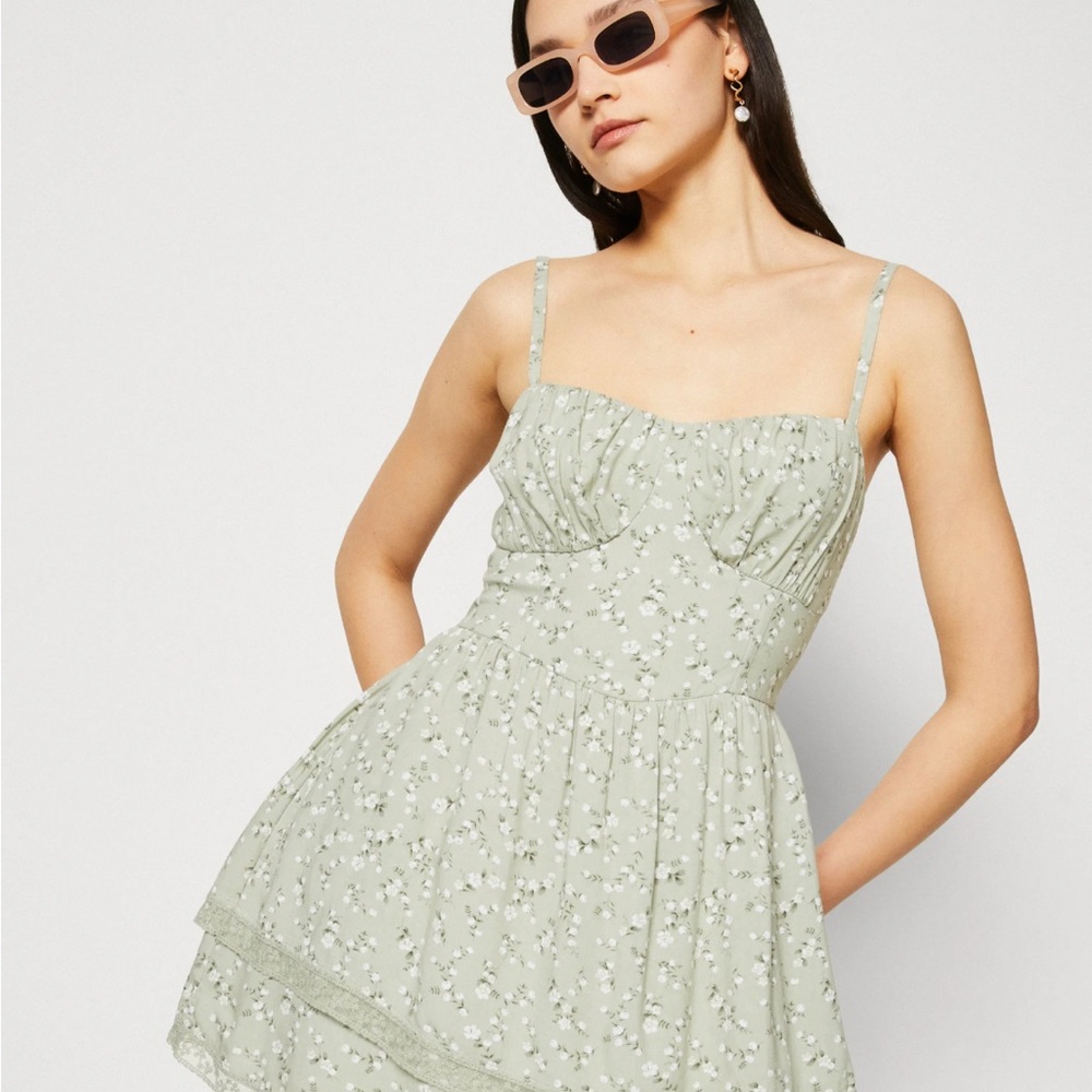 Hollister Floral Green Sundress